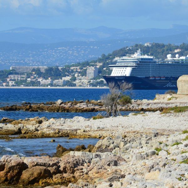Mein Schiff Cruise Ship Near the Coast